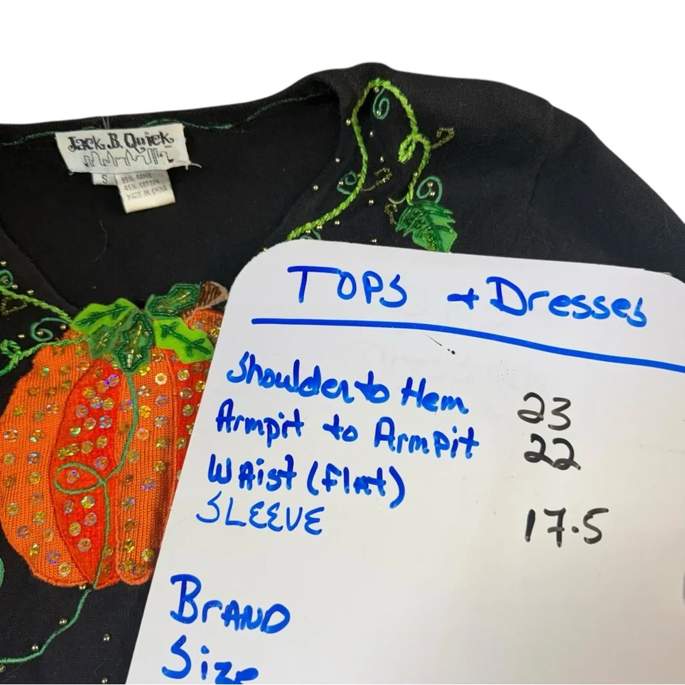 JACK B. QUICK Beaded Pumpkin Fall Top – Size S - Picture 10 of 10